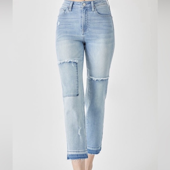Risen High-rise Crop Straight Jeans NWT - Picture 1 of 10
